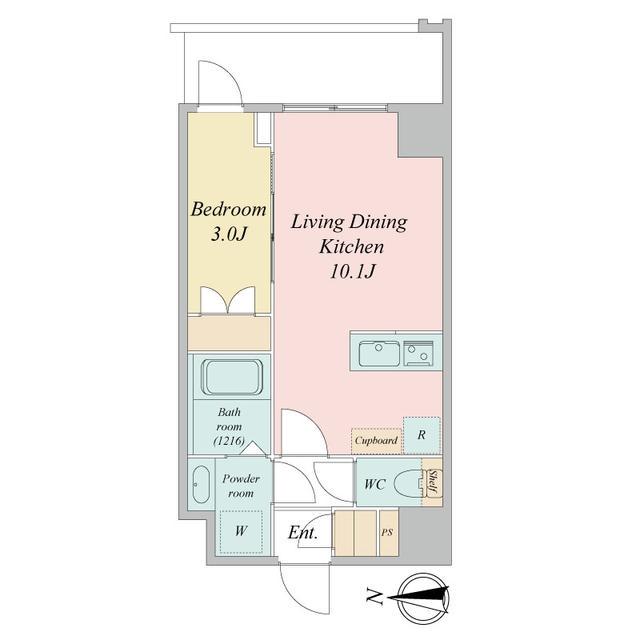 LIME RESIDENCE KAWAGUCHI イースト(1LDK/4階)の間取り写真