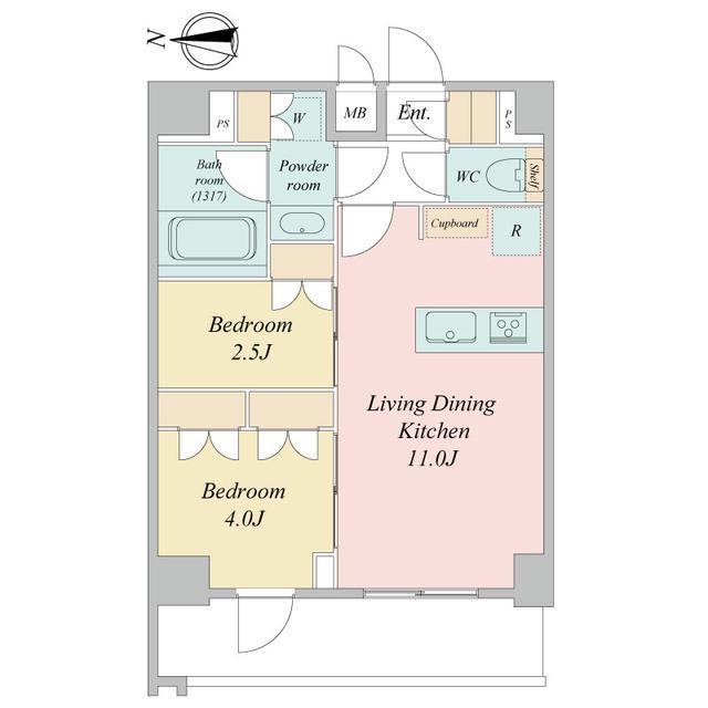 LIME RESIDENCE KAWAGUCHI イースト(2LDK/6階)の間取り写真