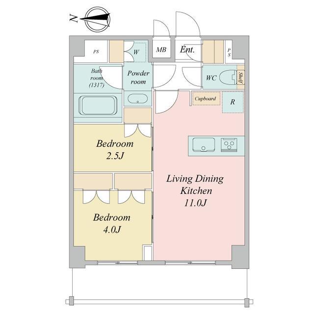 LIME RESIDENCE KAWAGUCHI イースト(2LDK/8階)の間取り写真