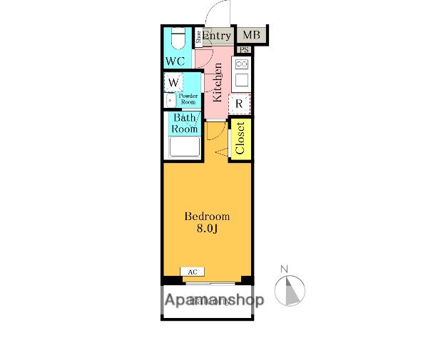 アイルグランデ川口(1K/1階)の間取り写真