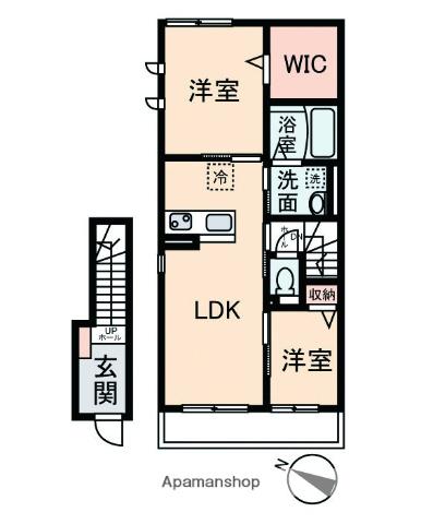 シャルマン(2LDK/2階)の間取り写真