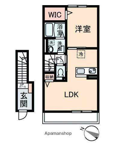 シャルマン(1LDK/2階)の間取り写真