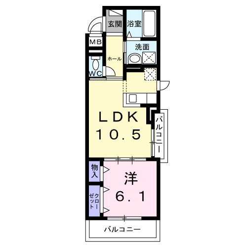 埼玉高速鉄道 鳩ケ谷駅 徒歩8分 3階建 築1年(1LDK/3階)の間取り写真