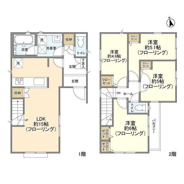 埼玉高速鉄道 南鳩ケ谷駅 徒歩13分 2階建 築4年(4LDK)の間取り写真