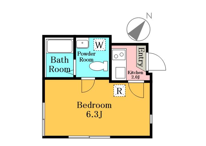 鳩ヶ谷フラッツ(1K/3階)の間取り写真
