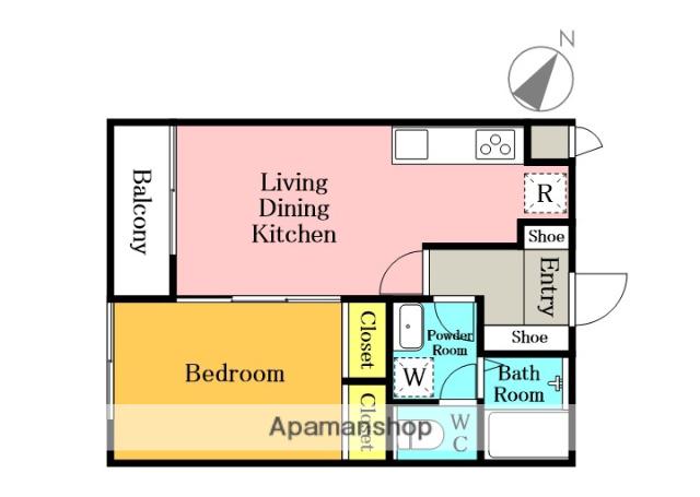 グランドール(1LDK/1階)の間取り写真