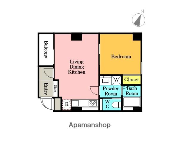 グランドール(1LDK/2階)の間取り写真