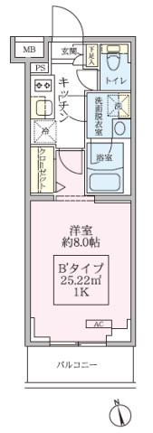 アイルグランデ川口(1K/3階)の間取り写真