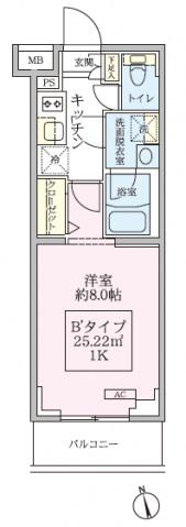 アイルグランデ川口(1K/2階)の間取り写真