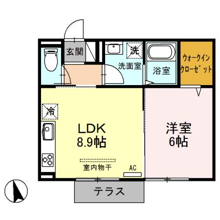 ヴィラ川口南町(1LDK/1階)の間取り写真