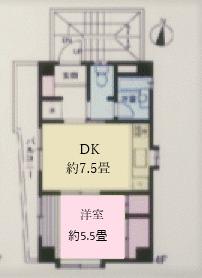 青木一丁目(1DK/4階)の間取り写真