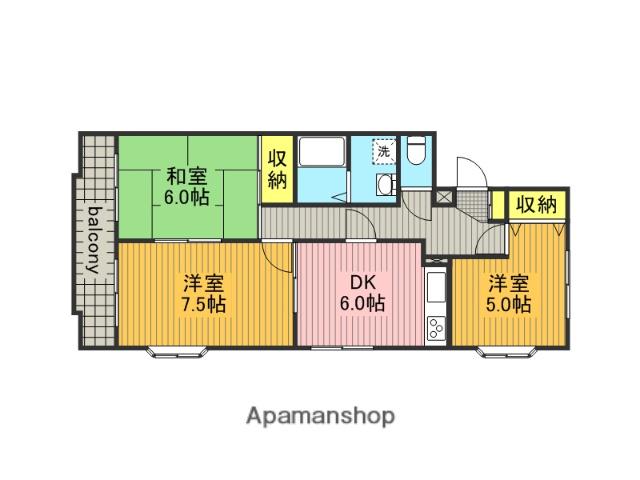 プレステージアサヒ(3DK/1階)の間取り写真
