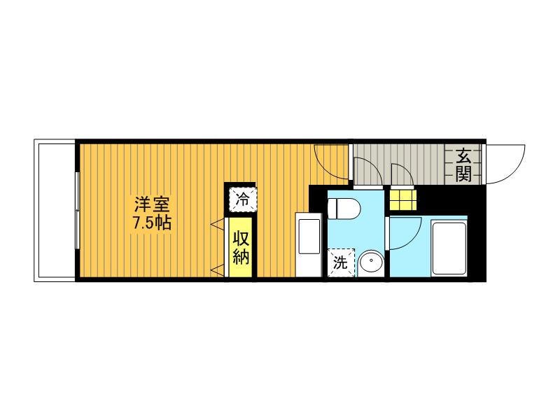 リブリクレールカルチェ1(1K/2階)の間取り写真