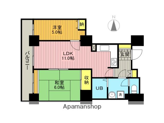 リプレ川口一番街 6号棟(2LDK/5階)の間取り写真
