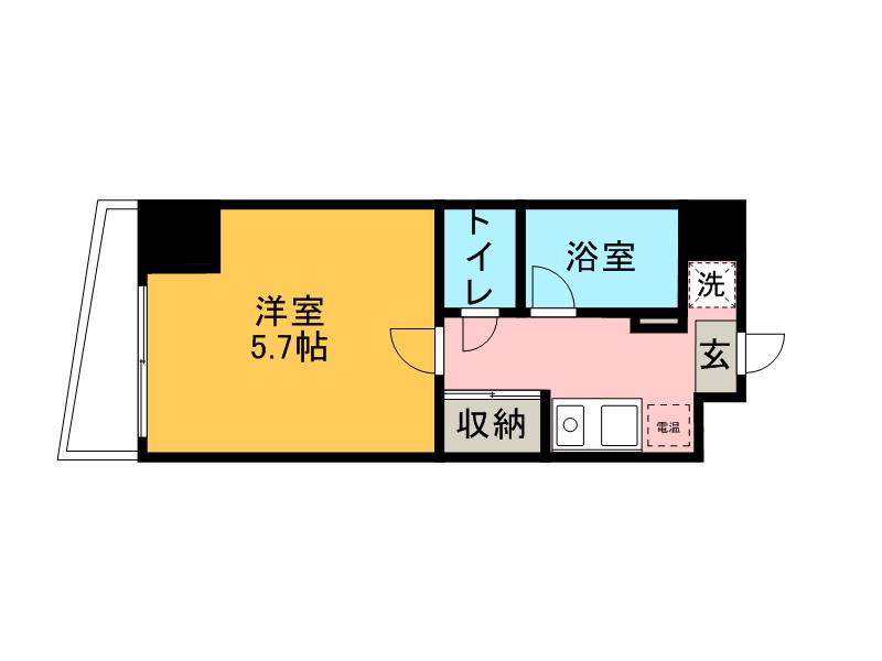 ピュアコート花・川口(1K/8階)の間取り写真