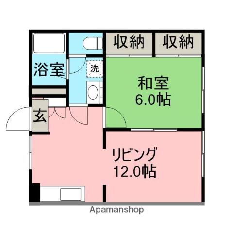 フォブール中村(1LDK/1階)の間取り写真