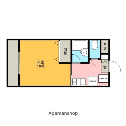 稲荷ハイツ(1K/2階)の間取り写真