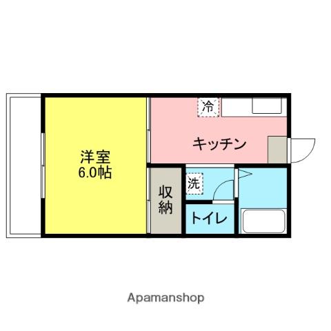イーストハイツA(1K/2階)の間取り写真