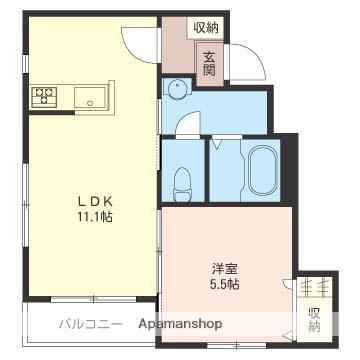 シャーメゾン春岡(1LDK/1階)の間取り写真