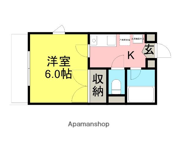 メゾンドール東大宮Ⅰ番館(1K/2階)の間取り写真