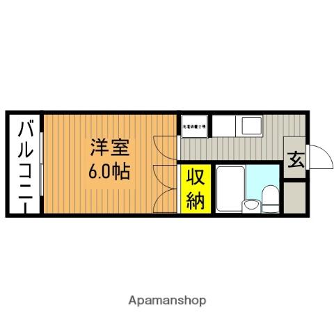 レジデンス(1K/3階)の間取り写真