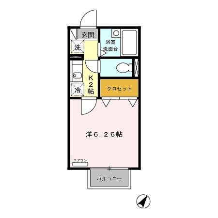 メゾンベール(1K/1階)の間取り写真