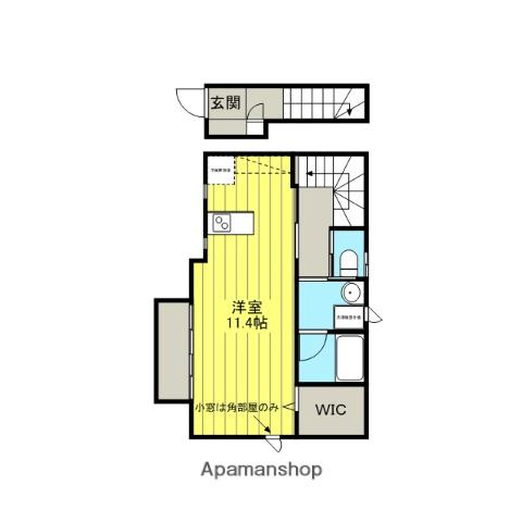 シャンテエール(ワンルーム/2階)の間取り写真