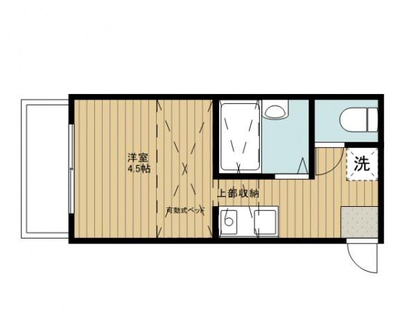 パンシオンLIBRE(ワンルーム/1階)の間取り写真