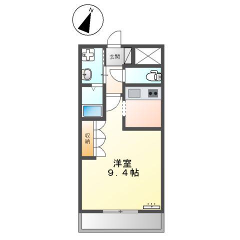 エルシオンⅢ(1K/2階)の間取り写真