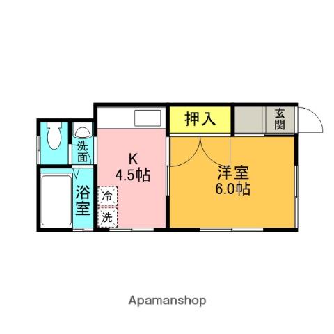 パークハイツ(1K/1階)の間取り写真