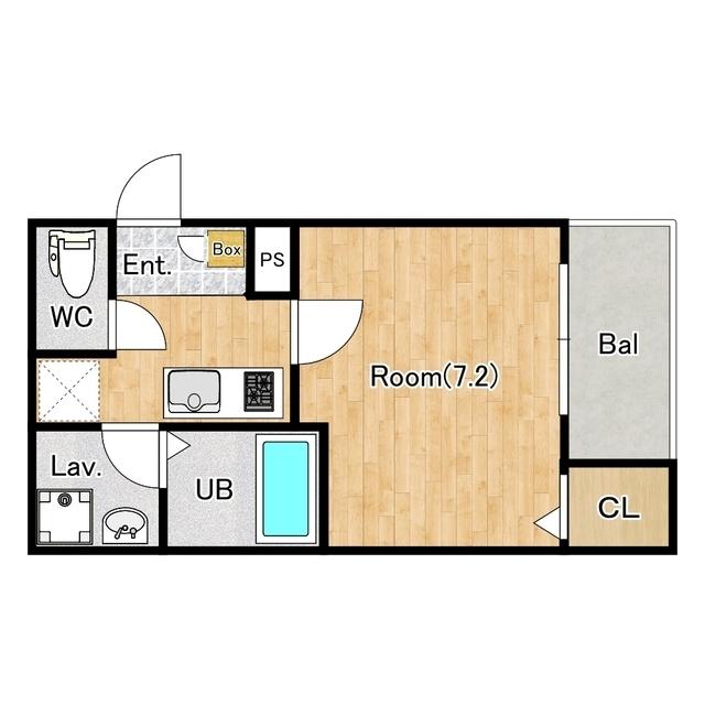 ジーメゾン見沼大和田アゼリア(1K/3階)の間取り写真