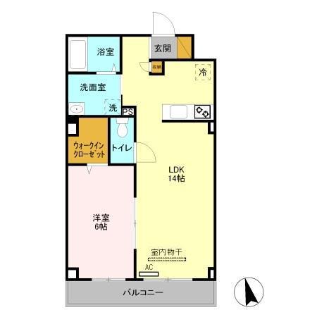 エスト・レザンII(1LDK/5階)の間取り写真