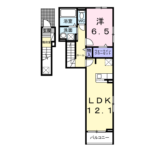 イーケートラスト(1LDK/2階)の間取り写真