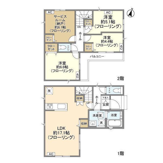 東武鉄道野田線 大和田駅(埼玉) 徒歩10分 2階建 築3年(3SLDK)の間取り写真