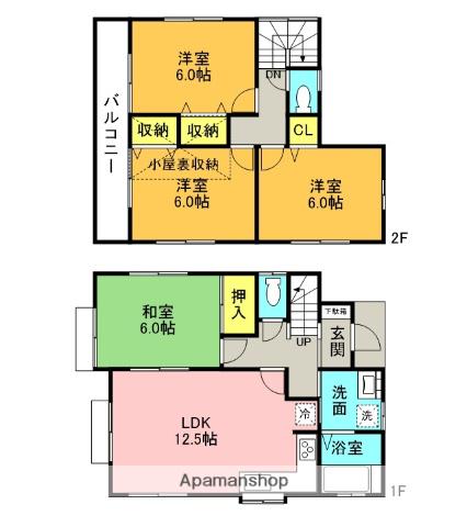 湘南新宿ライン宇須 東大宮駅 徒歩19分 2階建 築21年(4LDK)の間取り写真