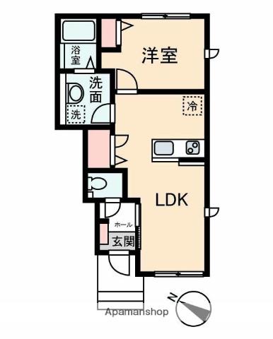 GRACE TERRACE(1LDK/1階)の間取り写真
