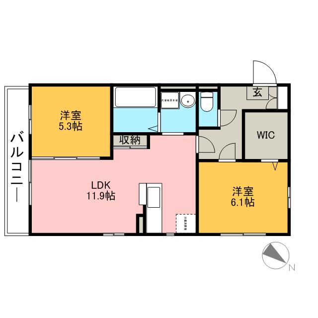 D-ROOM西本郷(2LDK/3階)の間取り写真