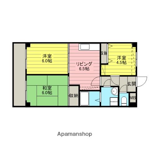 スカール東大宮(3DK/4階)の間取り写真