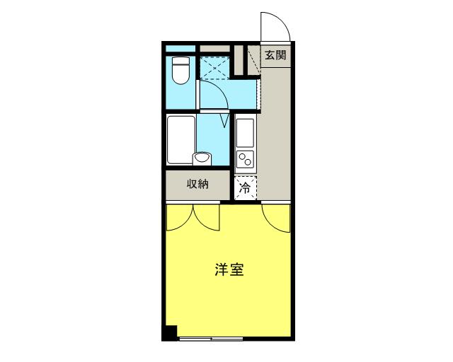 アンプルールフェールアミー2(1K/2階)の間取り写真