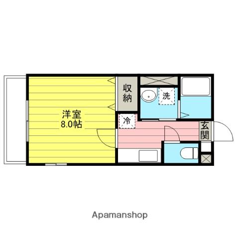 メゾンドゥシェルブール(1K/1階)の間取り写真