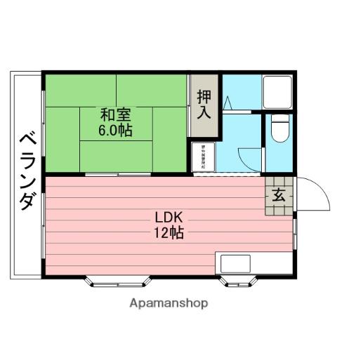 高橋コーポ(1LDK/1階)の間取り写真