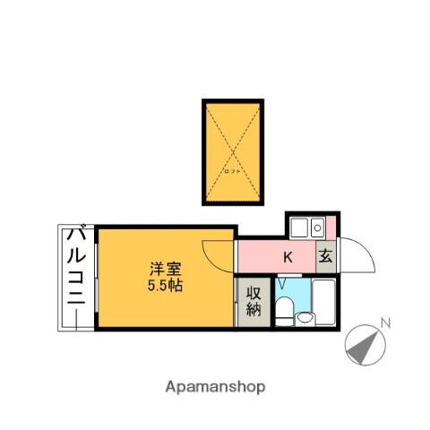 リブイン東大宮(1K/1階)の間取り写真