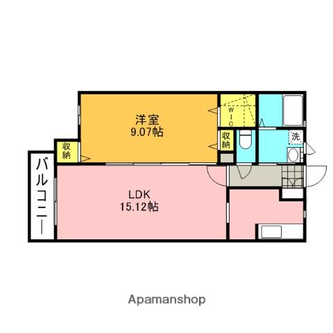 メゾン文家(1LDK/2階)の間取り写真