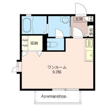 シャトルアズマD棟(ワンルーム/1階)の間取り写真