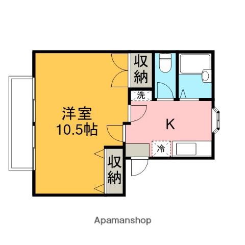 エステートピア土呂(1K/2階)の間取り写真