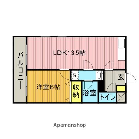 ピュアマンション(1LDK/4階)の間取り写真