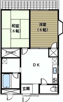 かぢやビル(2DK/2階)の間取り写真