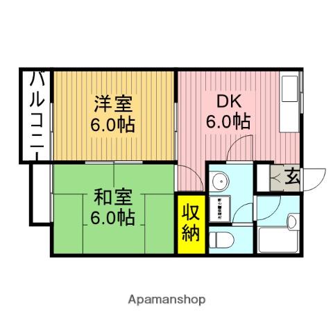 ハイツトピア(2DK/2階)の間取り写真