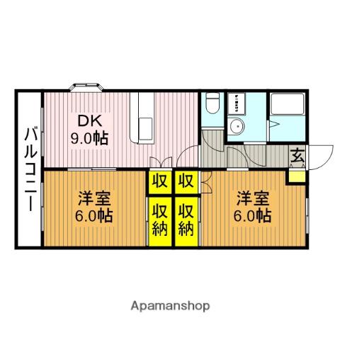 グレイスOJIMA A棟(2DK/2階)の間取り写真