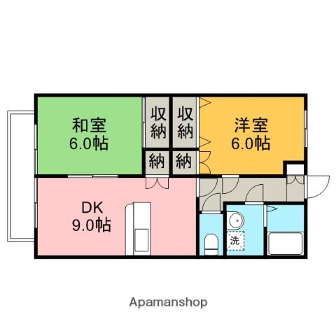 グレイスOJIMA A棟(2LDK/2階)の間取り写真